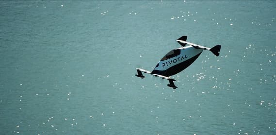 A Pivotal aircraft over the ocean