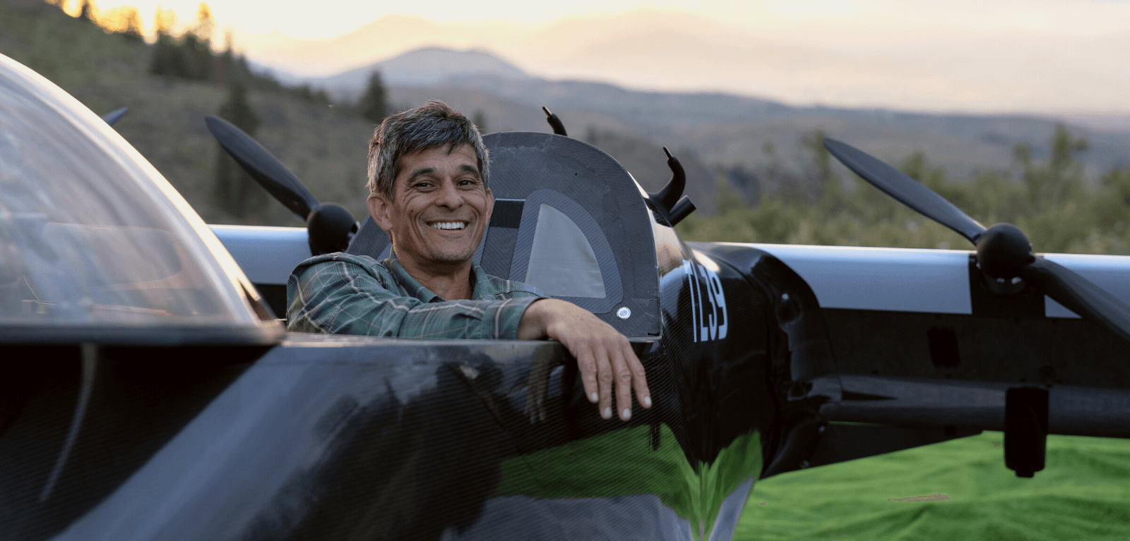 Pivotal pilot Tim Lum sits in his BlackFly aircraft. 